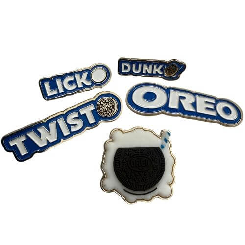 Oreo custom enamel pins for product launch event corporate giveaways Malaysia