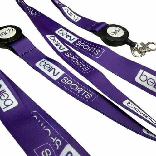 beIN Sports custom lanyard close-up print detail