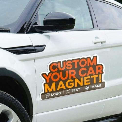 Custom car magnets Malaysia - large format magnetic vehicle signage with full colour print