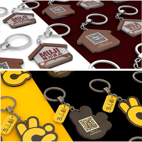 Custom acrylic keychain on lanyard for corporate events