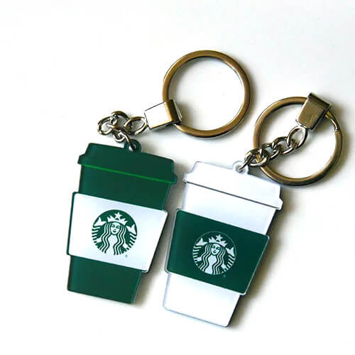 Custom acrylic keychain sample with full colour UV print