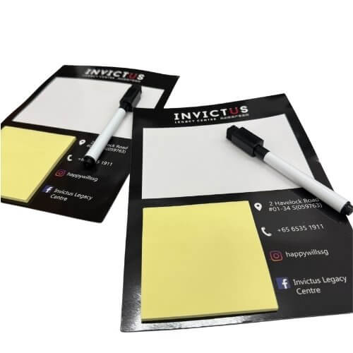 Invitus Law Firm branded magnets with writing pad produced by Aquaholic Gifts Malaysia