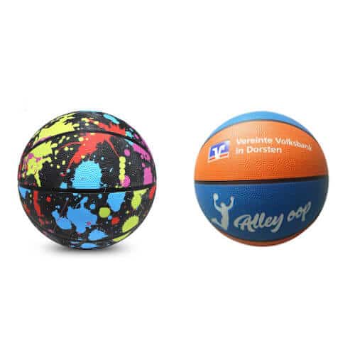 Composite and rubber custom basketballs branded with a corporate logo in Malaysia