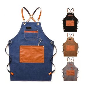 Custom Logo-Print Denim Apron