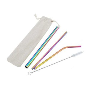 Custom Stainless Steel Straw Set with Pouch