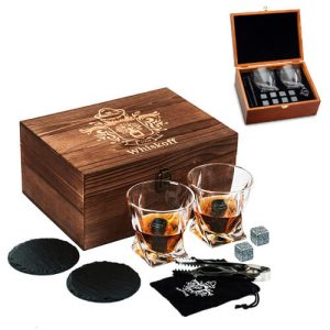 Custom Whisky Stones & Glass Set