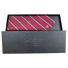 Custom polyester tie showing fabric care and finish