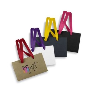 Custom Small Ribbon-Handle Paper Bag 180gsm