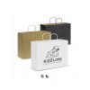 Full-colour printed custom paper bag showing front panel and side gusset, Malaysia