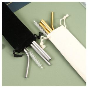 Custom Metal Straw Set with Pouch