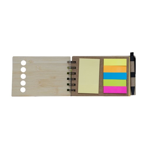 Custom Bamboo Sticky Notepad with Pen - custom corporate gift Malaysia