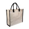 Custom black two-tone canvas tote bag, Malaysia