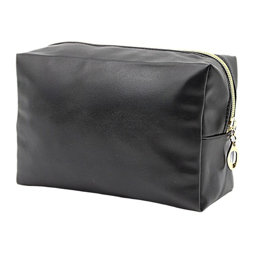 Custom black PU leather cosmetic pouch, Malaysia