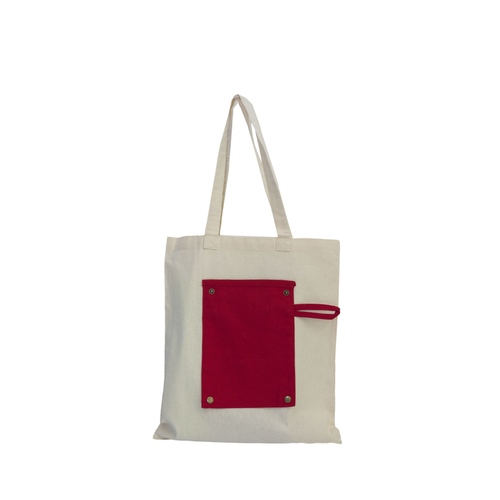 Custom foldable canvas tote with red pouch, Malaysia