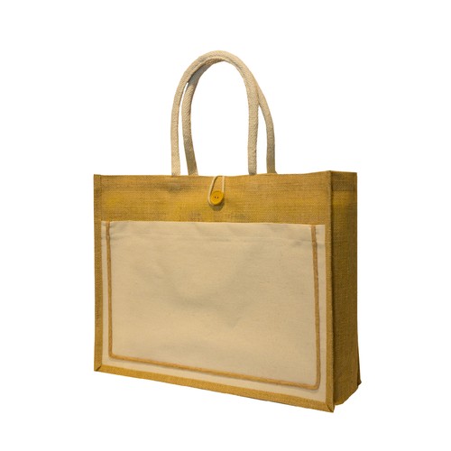 Custom jute canvas tote handle detail, Malaysia