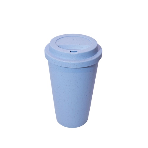 Custom Wheat Fibre Cup 400ml in Powder Blue - custom corporate gift Malaysia
