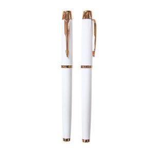 Custom White & Rose-Gold Metal Pen - custom corporate gift Malaysia