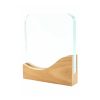 Custom Wide Wood & Crystal Plaque - custom corporate gift Malaysia