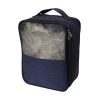 Custom navy 3-compartment shoe storage bag with mesh window, Malaysia