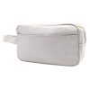 Custom grey PU leather toiletry pouch, Malaysia