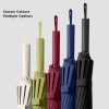 Colour-matched rubber crook handles of the custom 12-rib straight umbrella