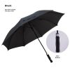 Custom 27-inch anti-UV black-coated golf umbrella in black, open