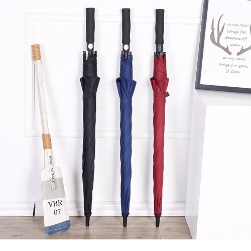 Custom 27-inch anti-UV golf umbrellas in black, navy and wine red