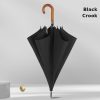 Black custom 27-inch auto wood-handle crook umbrella
