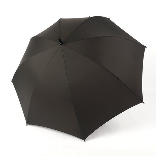 Custom 27-Inch Crook-Handle Umbrella Custom 27-inch anti-UV crook-handle business umbrella in black, open