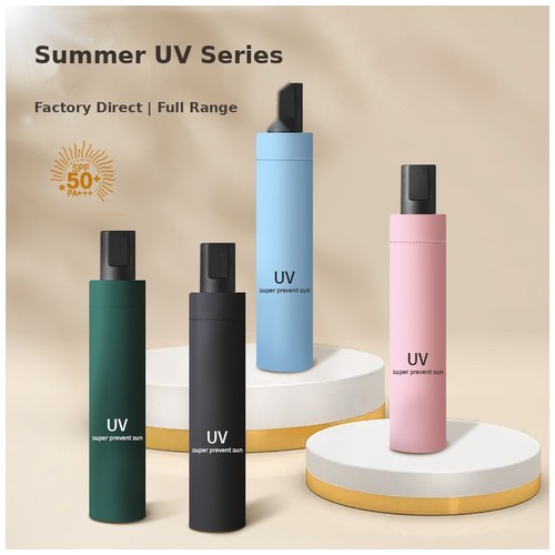 Custom 8-Rib Manual UV Tri-Fold Umbrella - custom corporate gift Malaysia