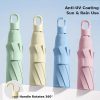 Custom Clip-On Carabiner Tri-Fold Umbrella Custom clip-on carabiner tri-fold umbrella in green, beige, blue and pink with anti-UV coating