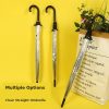 Custom clear straight umbrellas folded, multiple transparent options