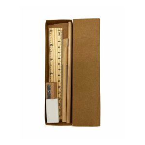 Custom Eco 5-in-1 Stationery Set in Natural - custom corporate gift Malaysia