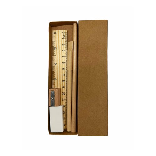 Custom Eco 5-in-1 Stationery Set in Natural - custom corporate gift Malaysia