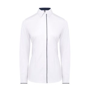 Custom Female Long-Sleeve Corporate Uniform Shirt in White - custom corporate gift Malaysia