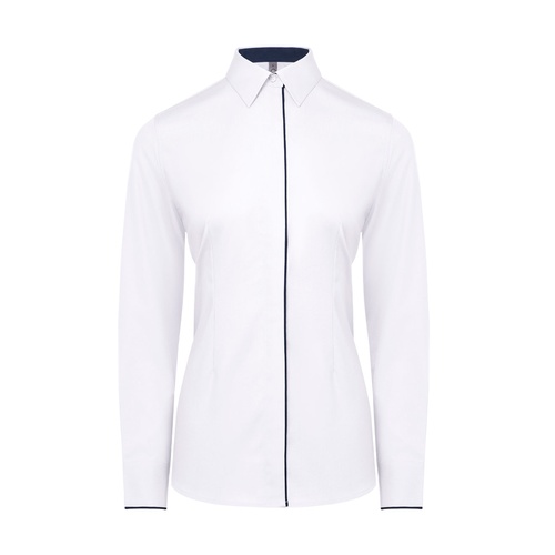 Custom Female Long-Sleeve Corporate Uniform Shirt - White Custom Female Long-Sleeve Corporate Uniform Shirt in White - custom corporate gift Malaysia