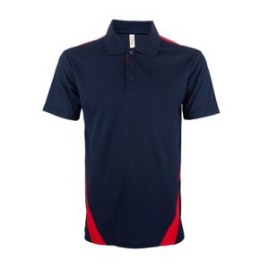 Custom Quick-Dry CVC Cut-and-Sew Polo Shirt in Navy / Red - custom corporate gift Malaysia