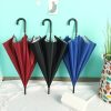 Custom silver-coated auto straight umbrellas in wine red, black and royal blue
