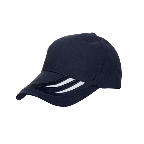 Custom Sporty Cotton Baseball Cap with Contrast Panels in Navy - custom corporate gift Malaysia