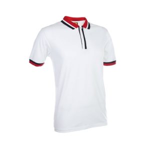 Custom TC Hidden-Placket Short-Sleeve Polo Shirt in White - custom corporate gift Malaysia