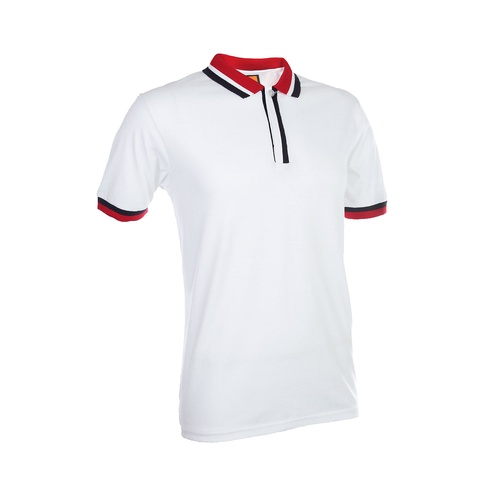 Custom TC Hidden-Placket Short-Sleeve Polo Shirt in White - custom corporate gift Malaysia