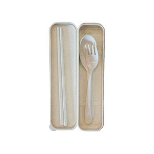 Custom Wheat Fibre Cutlery Set in Natural - custom corporate gift Malaysia