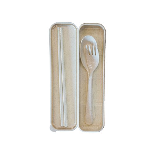 Custom Wheat Fibre Cutlery Set in Natural - custom corporate gift Malaysia