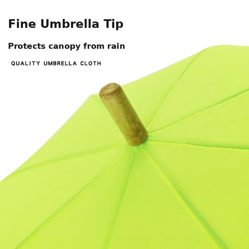 Wooden umbrella tip detail of the custom wood-handle straight umbrella