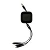 Custom black 3-in-1 retractable USB cable, Malaysia
