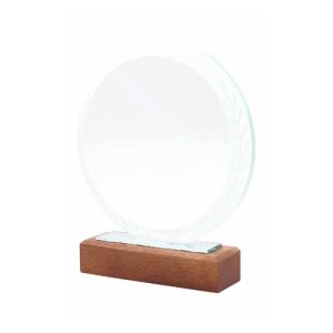 Custom Compact Wood & Crystal Plaque - custom corporate gift Malaysia