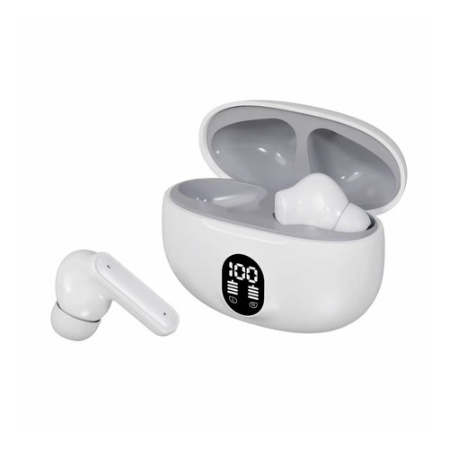 Custom Wireless Earbuds with Charging Case in White - custom corporate gift Malaysia