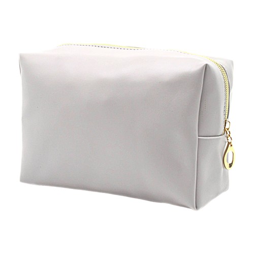 Custom grey PU leather cosmetic pouch, Malaysia