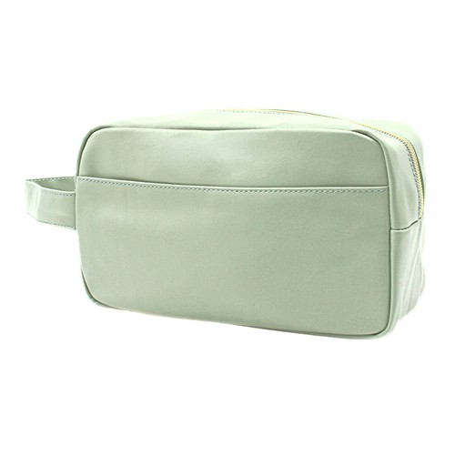 Custom midnight green PU leather toiletry pouch, Malaysia