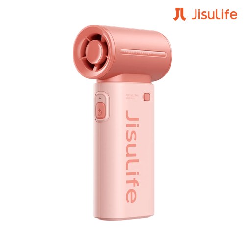 Custom JisuLife LIFE9-50 Handheld Turbo Fan in Pink with Logo Print